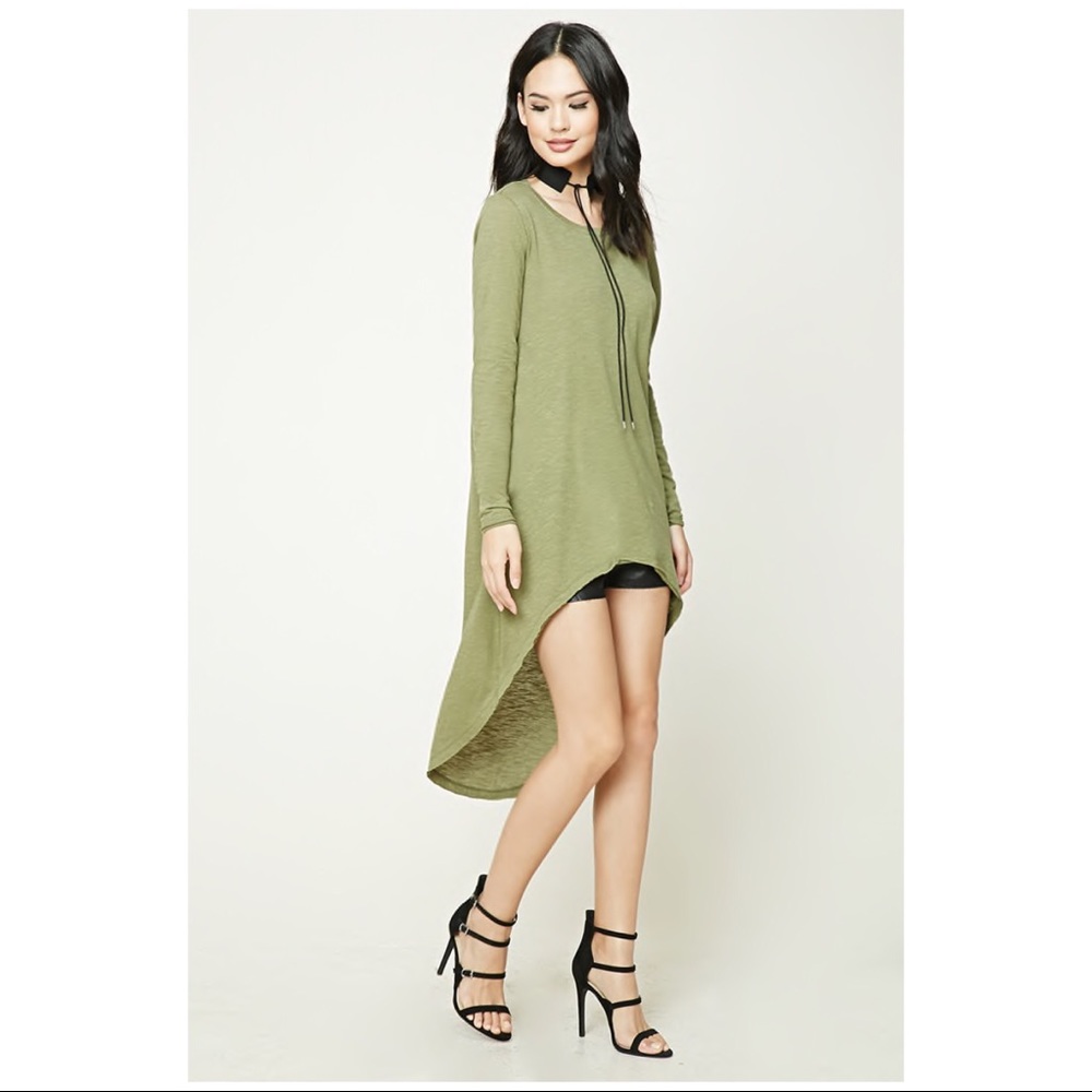 💙Slub knit high-low tunic.